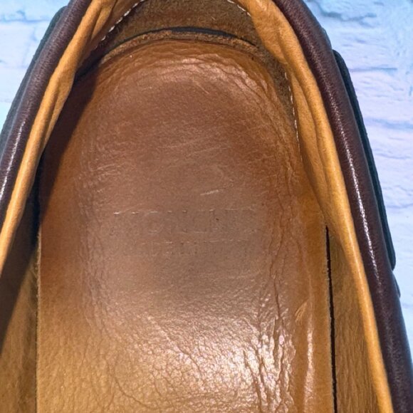 MONCLER Guadeloupe Leather Boat Shoes Green Soles Size EU 41 US 8 Made in Italy - Picture 12 of 14